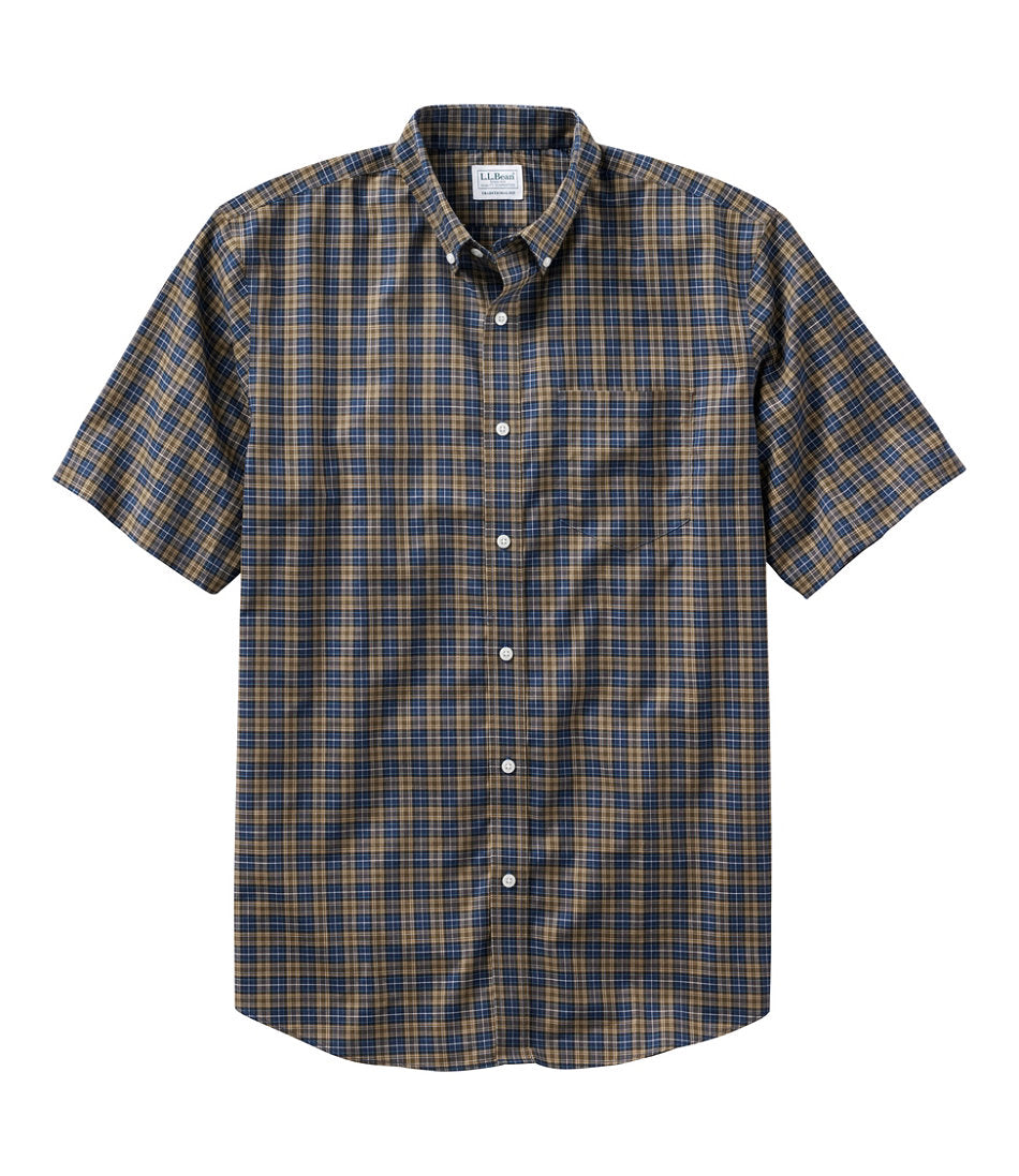Men's Wrinkle-Free Kennebunk Sport Shirt Traditional Fit Short-Sleeve Check