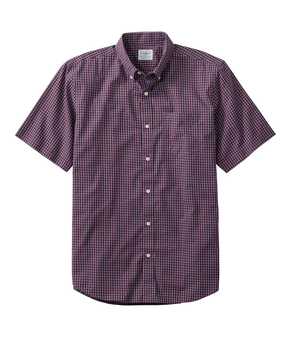 Men's Wrinkle-Free Kennebunk Sport Shirt Traditional Fit Short-Sleeve Check