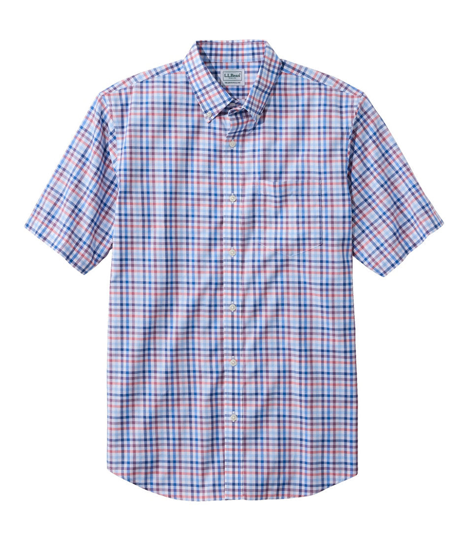 Men's Wrinkle-Free Kennebunk Sport Shirt Traditional Fit Short-Sleeve Check