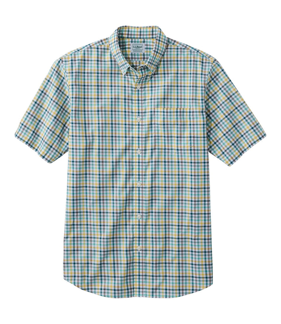 Men's Wrinkle-Free Kennebunk Sport Shirt Traditional Fit Short-Sleeve Check