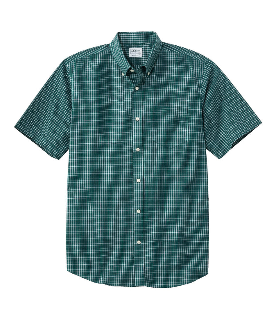 Men's Wrinkle-Free Kennebunk Sport Shirt Traditional Fit Short-Sleeve Check
