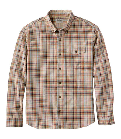 Men's Brushed Jaspé Twill Shirt, Plaid, Traditional Untucked Fit