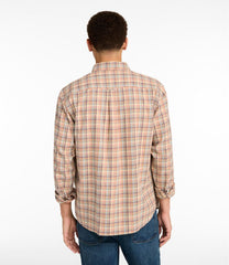 Plaid Men's Brushed Jaspé Twill Shirt Traditional Untucked Fit