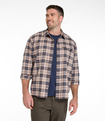Plaid Men's Brushed Jaspé Twill Shirt Traditional Untucked Fit