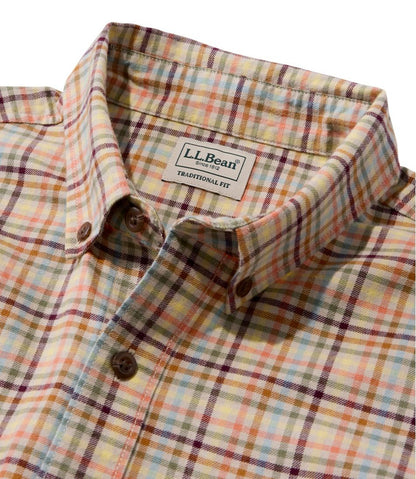 Men's Brushed Jaspé Twill Shirt, Plaid, Traditional Untucked Fit