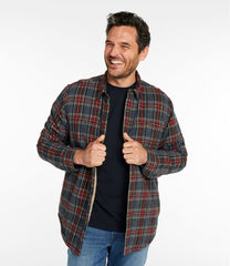 Men's Sherpa-Lined Scotch Plaid Shirt Slightly Fitted