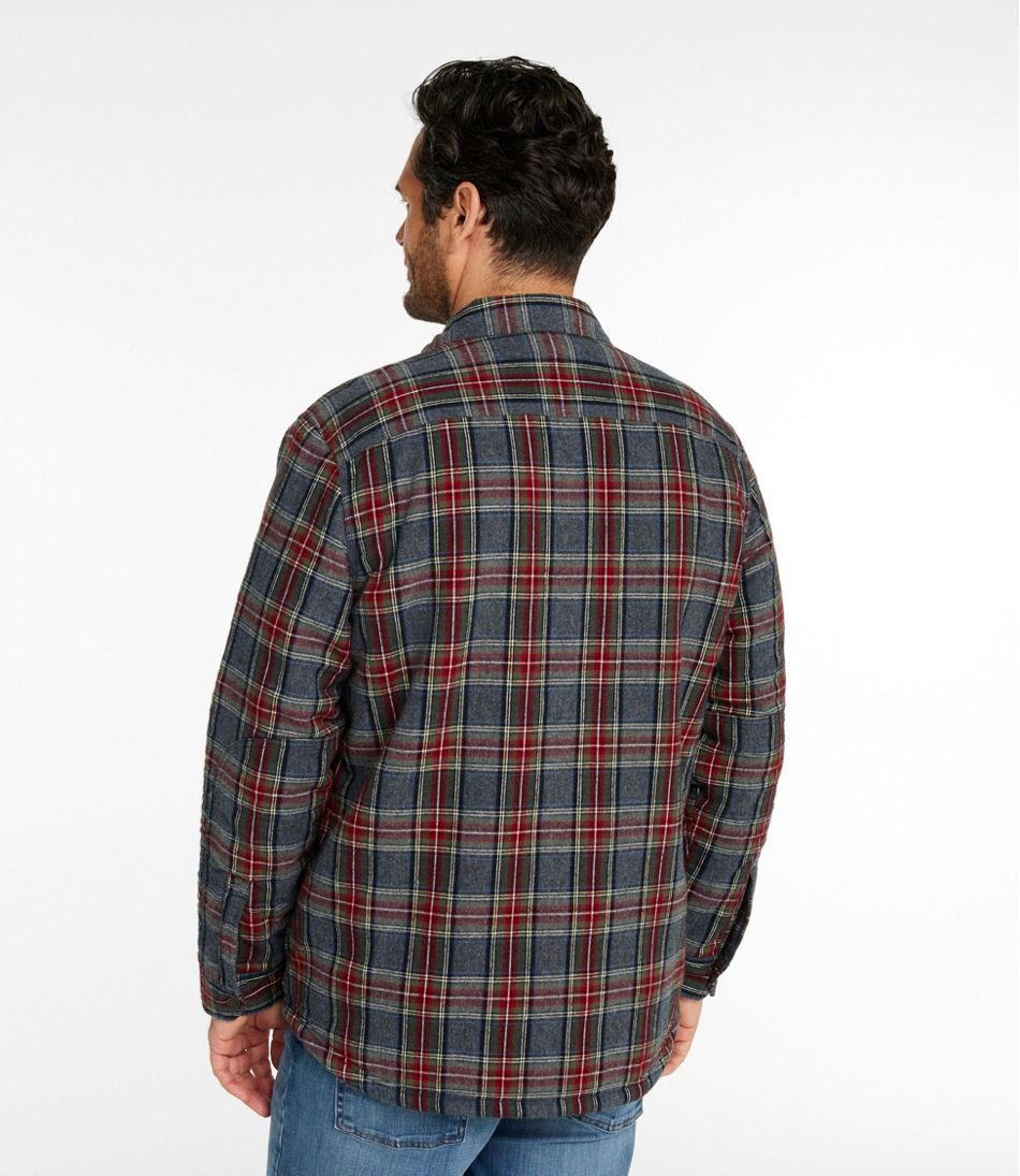 Men's Sherpa-Lined Scotch Plaid Shirt Slightly Fitted
