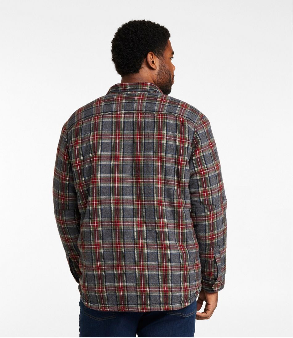 Men's Sherpa-Lined Scotch Plaid Shirt Slightly Fitted
