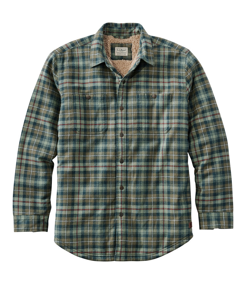 Men's Sherpa-Lined Scotch Plaid Shirt Slightly Fitted