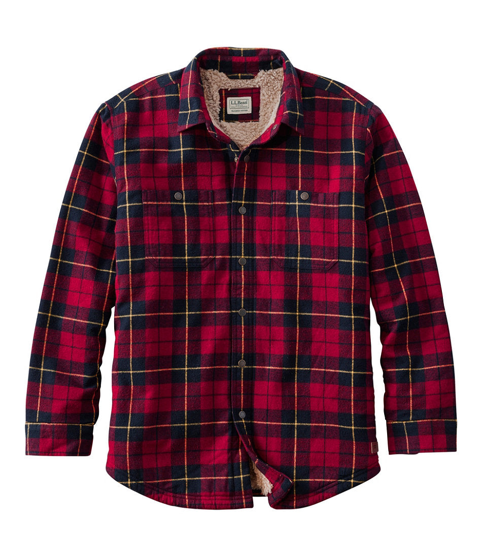 Men's Sherpa-Lined Scotch Plaid Shirt Slightly Fitted