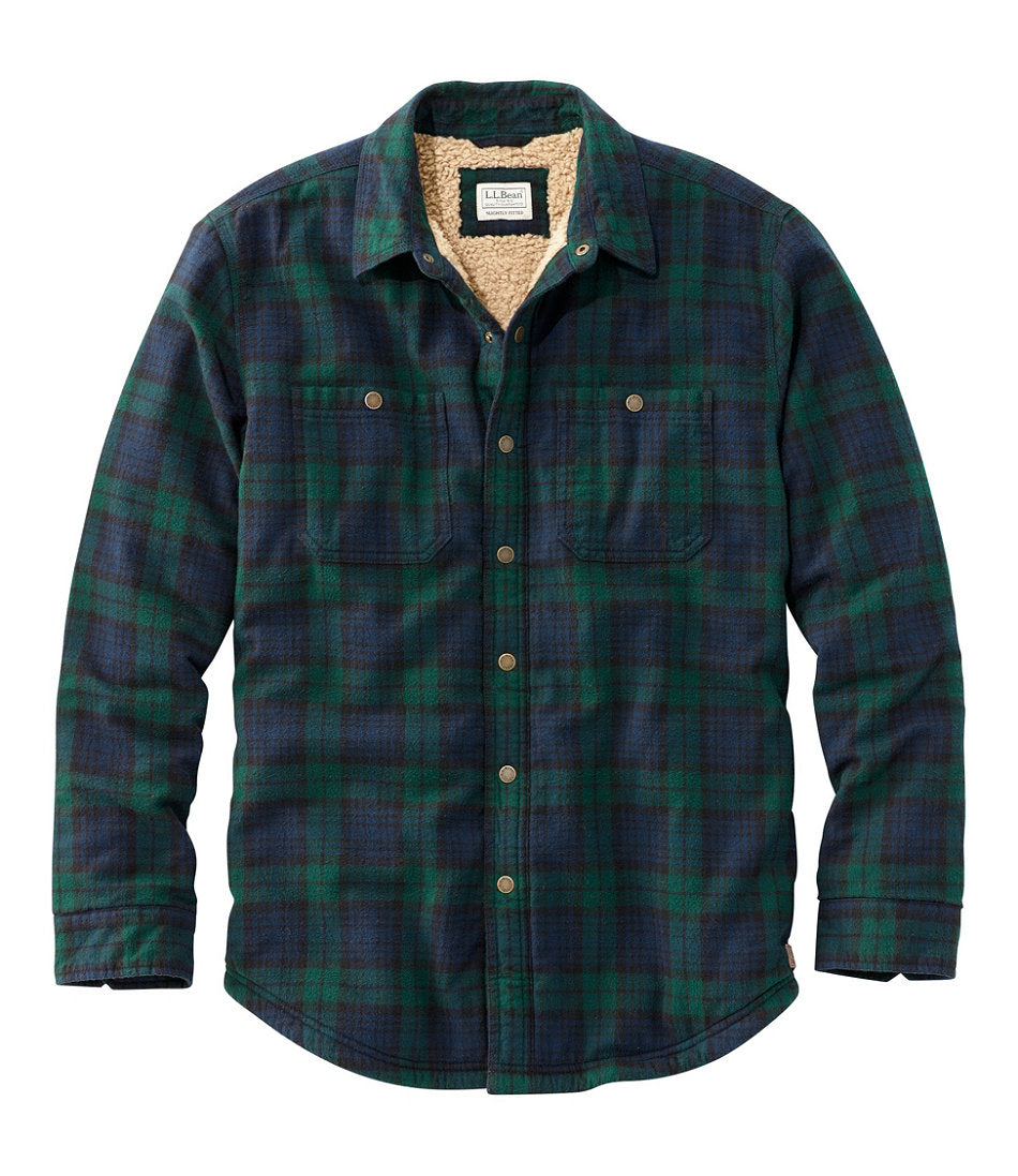 Men's Sherpa-Lined Scotch Plaid Shirt Slightly Fitted