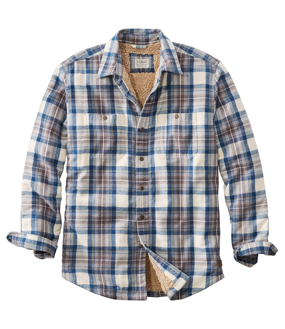 Men's Sherpa-Lined Scotch Plaid Shirt Slightly Fitted