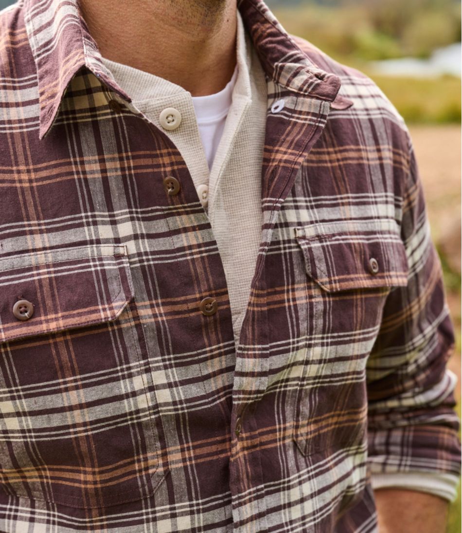 Long-Sleeve Men's Stonecoast Hemp Shirt Slightly Fitted Untucked Fit