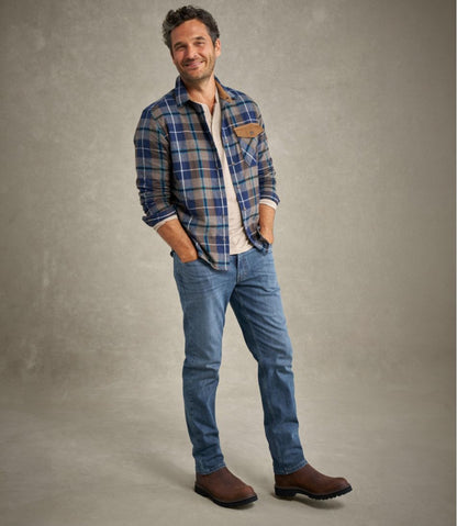 Men's Scotch Plaid Flannel Shirt, Snap-Front, Slightly Fitted Untucked Fit