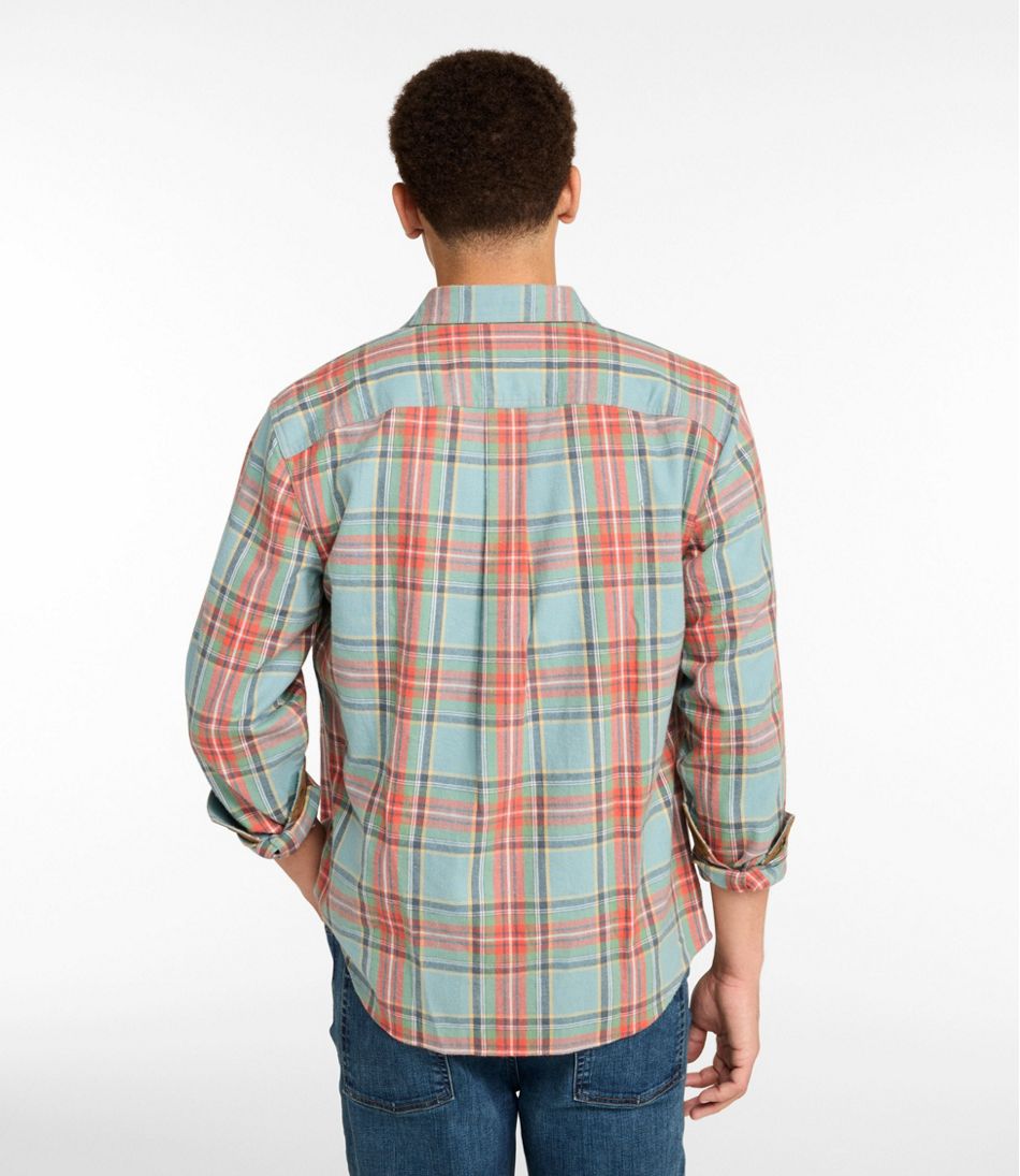 Men's Scotch Plaid Flannel Shirt Snap-Front Slightly Fitted Untucked Fit