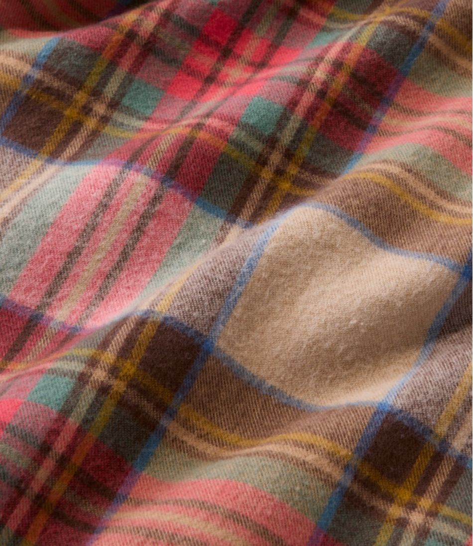 Men's Scotch Plaid Flannel Shirt Snap-Front Slightly Fitted Untucked Fit