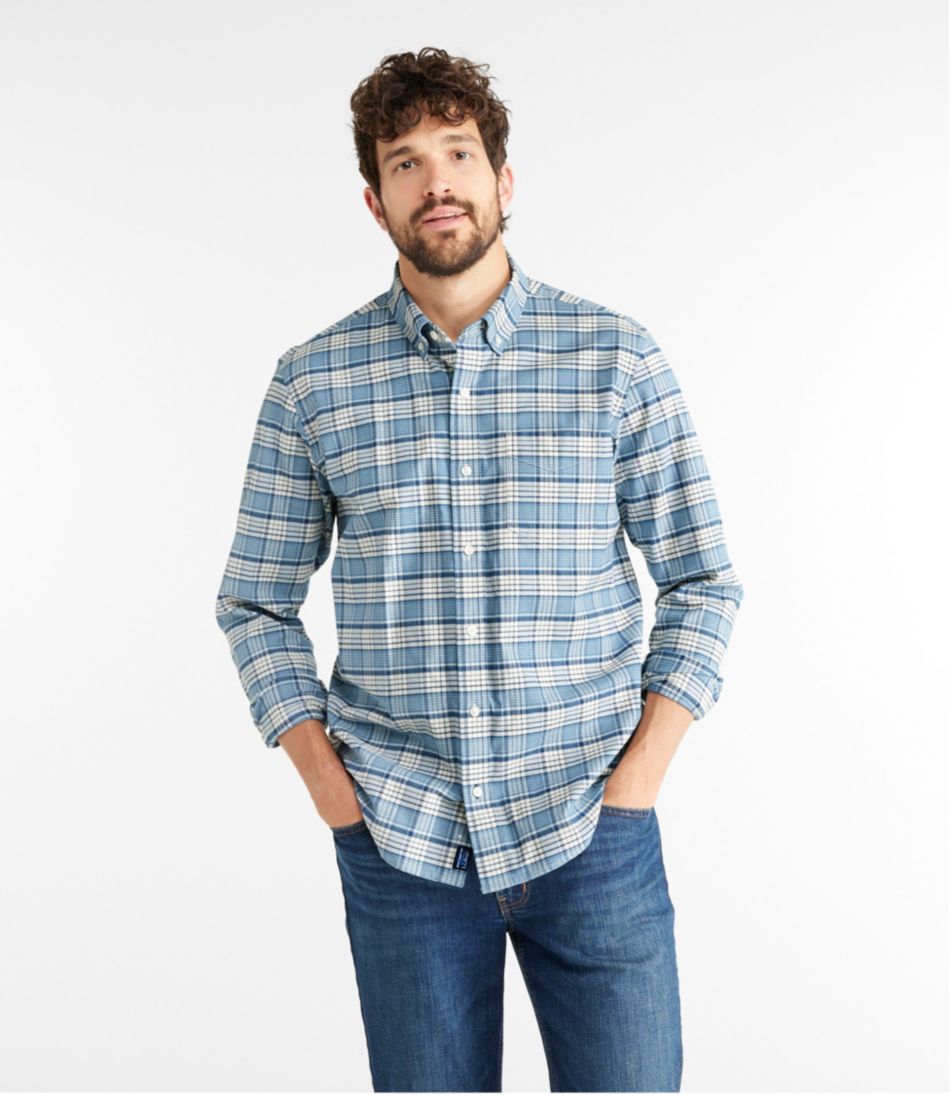Men's Comfort Stretch® Oxford Shirt Traditional Untucked Fit Plaid