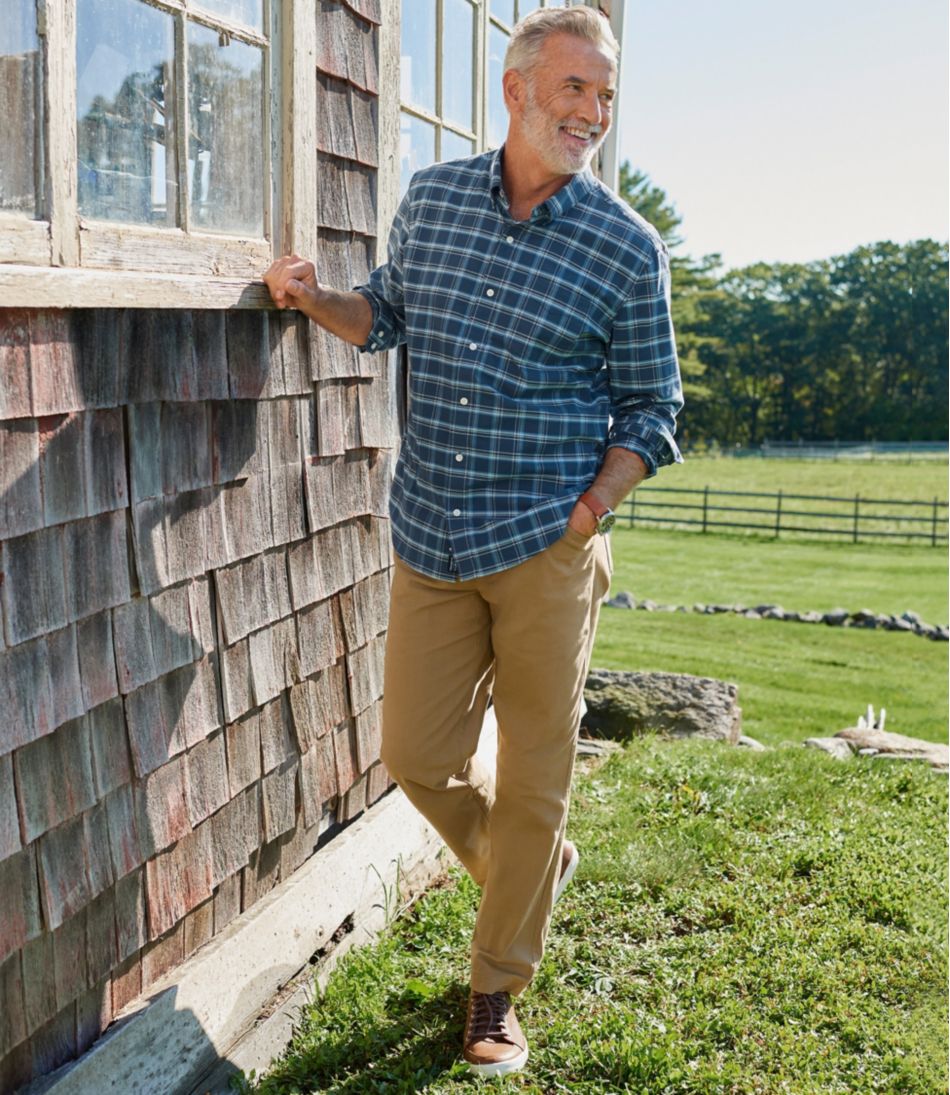 Men's Comfort Stretch® Oxford Shirt Traditional Untucked Fit Plaid