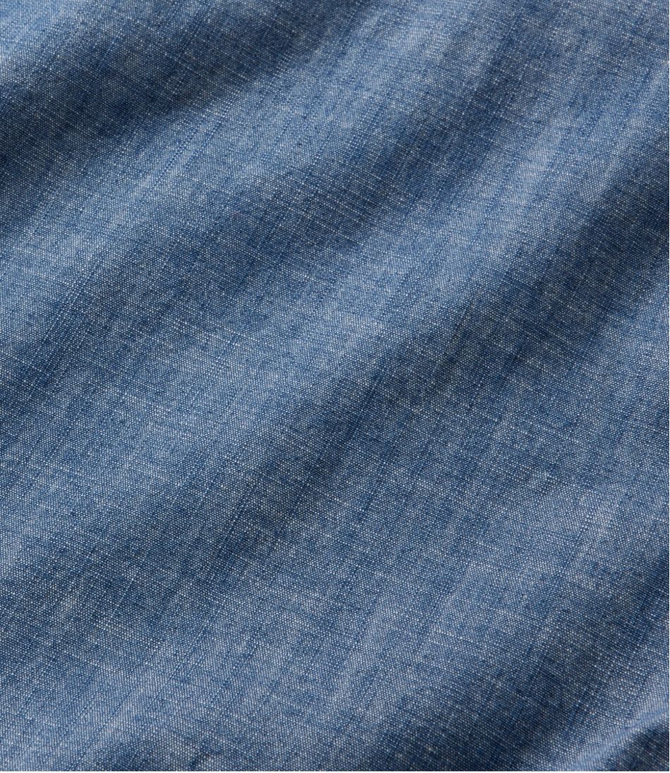 Long-Sleeve Men's Comfort Stretch® Chambray Shirt Traditional Untucked Fit