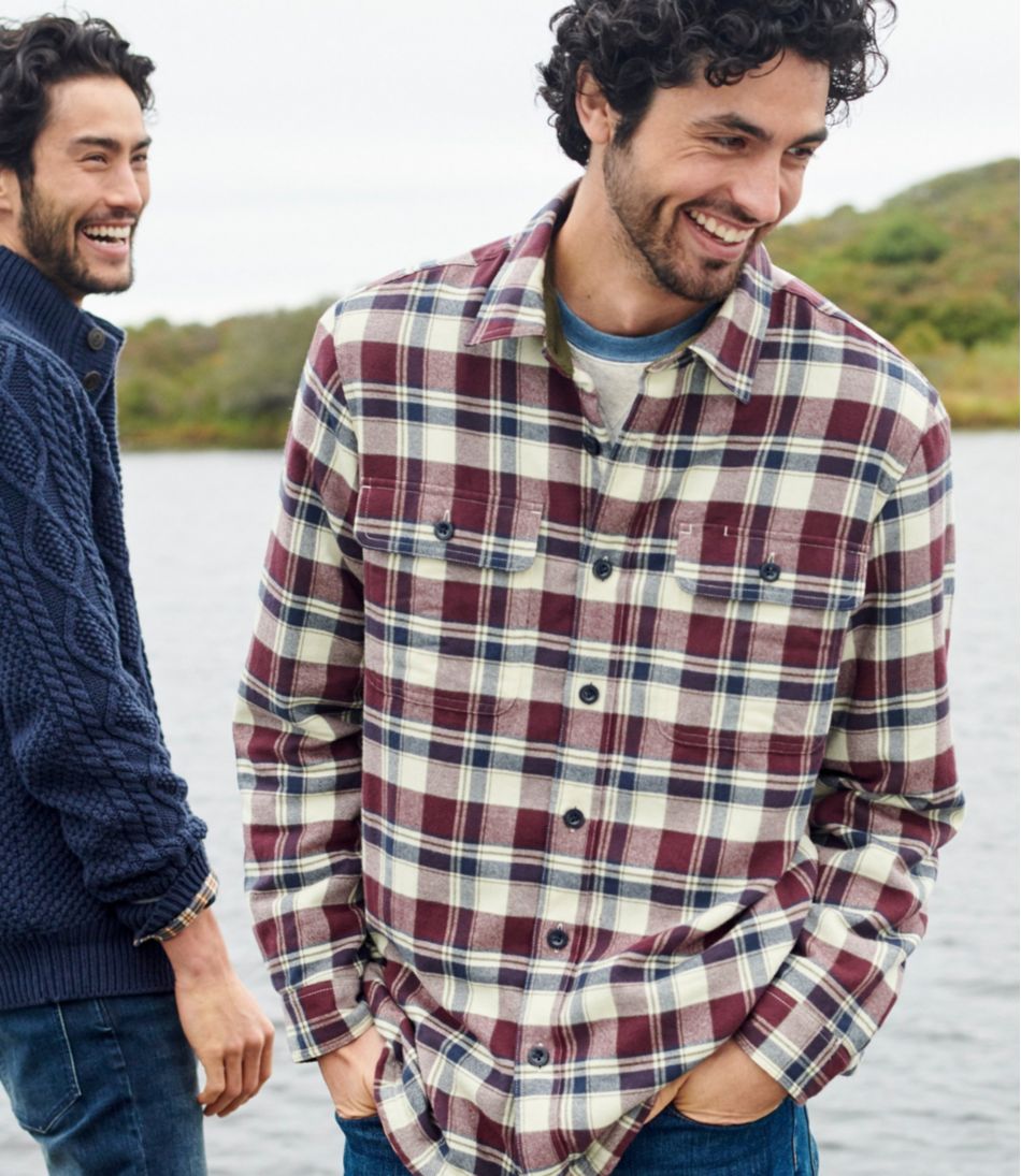 Men's Fleece-Lined Flannel Shirt Traditional Fit