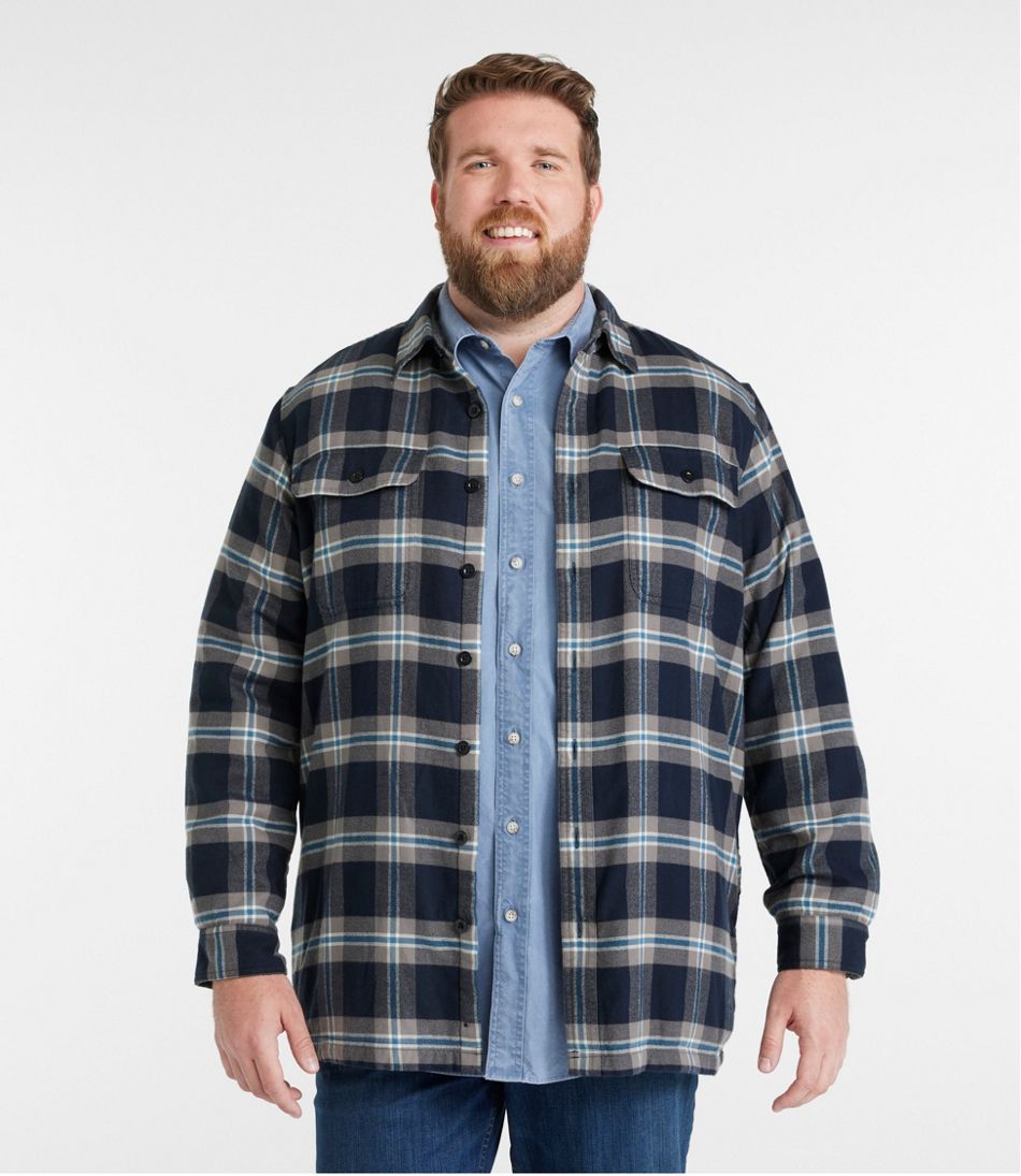Men's Fleece-Lined Flannel Shirt Traditional Fit