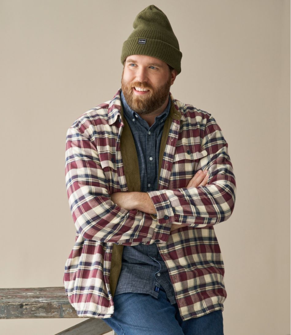 Men's Fleece-Lined Flannel Shirt Traditional Fit