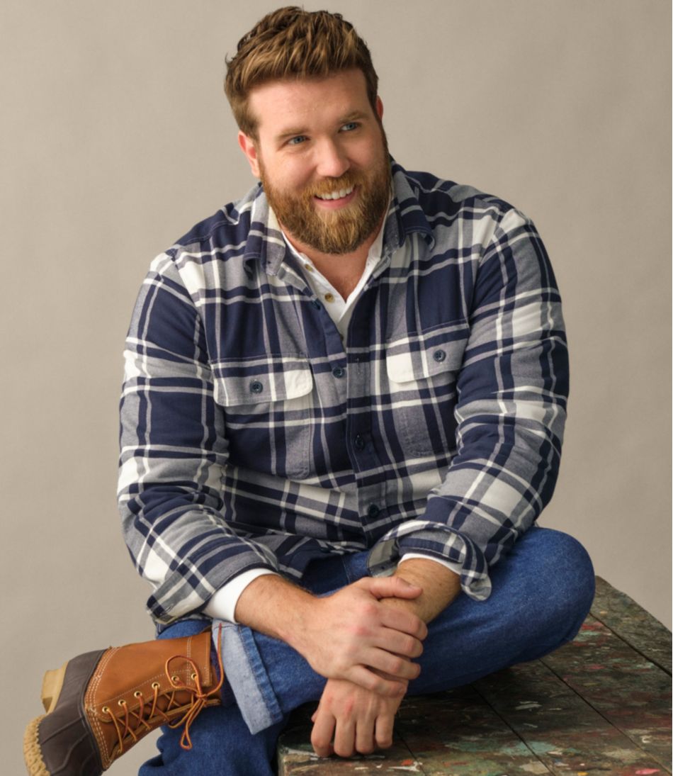 Men's Fleece-Lined Flannel Shirt Traditional Fit