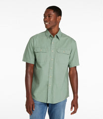 Traditional Fit Short-Sleeve Men's Sunwashed Canvas Shirt