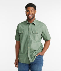 Traditional Fit Short-Sleeve Men's Sunwashed Canvas Shirt