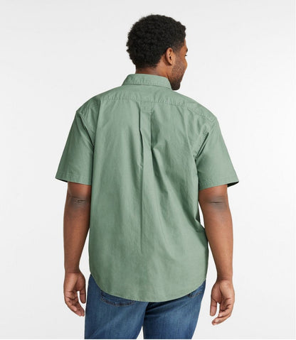 Men's Sunwashed Canvas Shirt, Traditional Fit Short-Sleeve