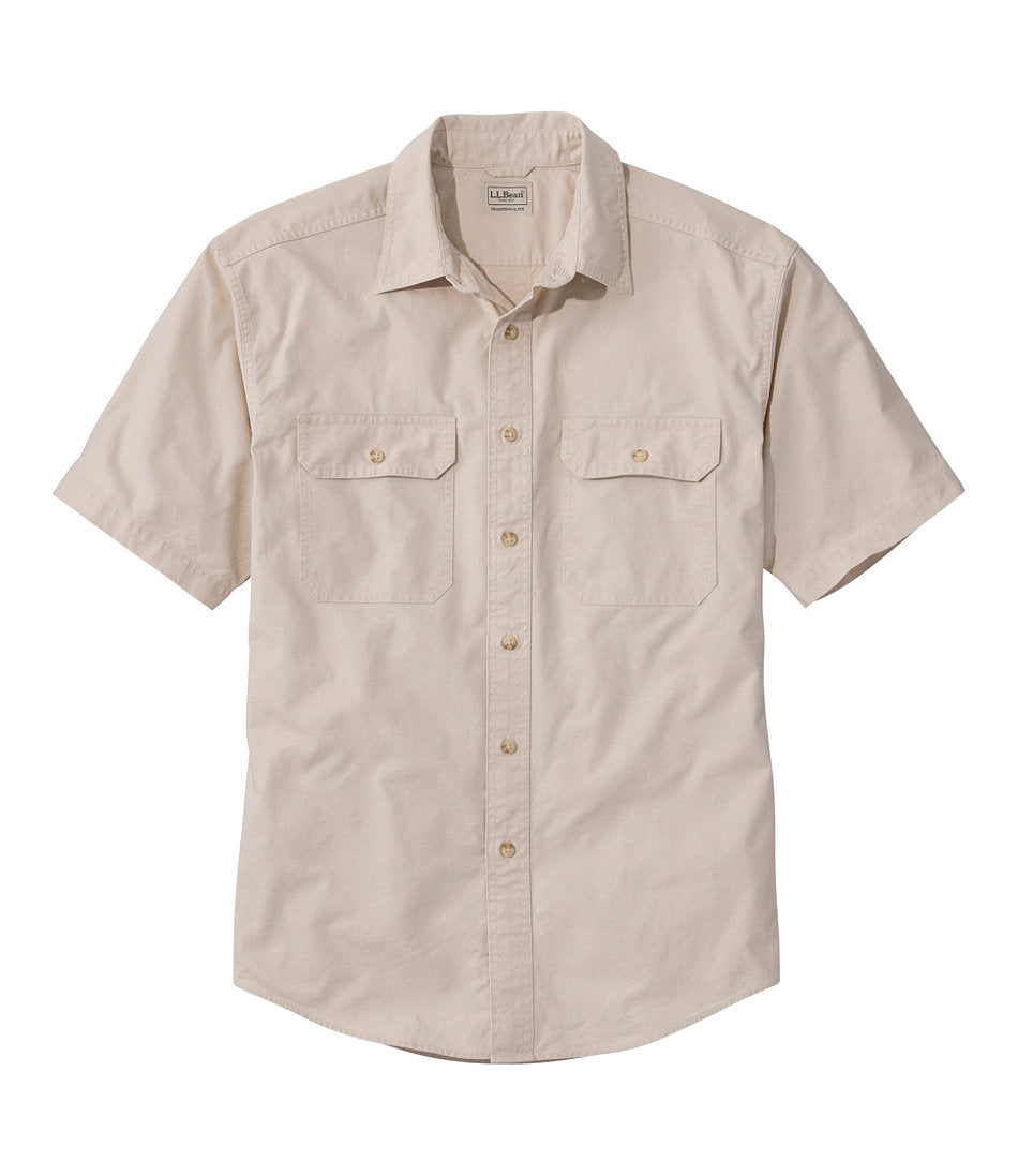 Traditional Fit Short-Sleeve Men's Sunwashed Canvas Shirt