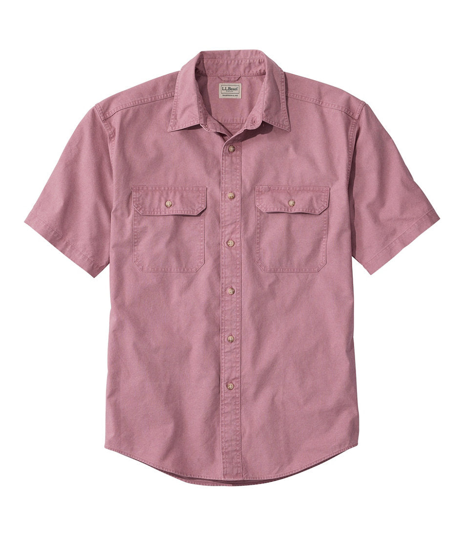 Traditional Fit Short-Sleeve Men's Sunwashed Canvas Shirt