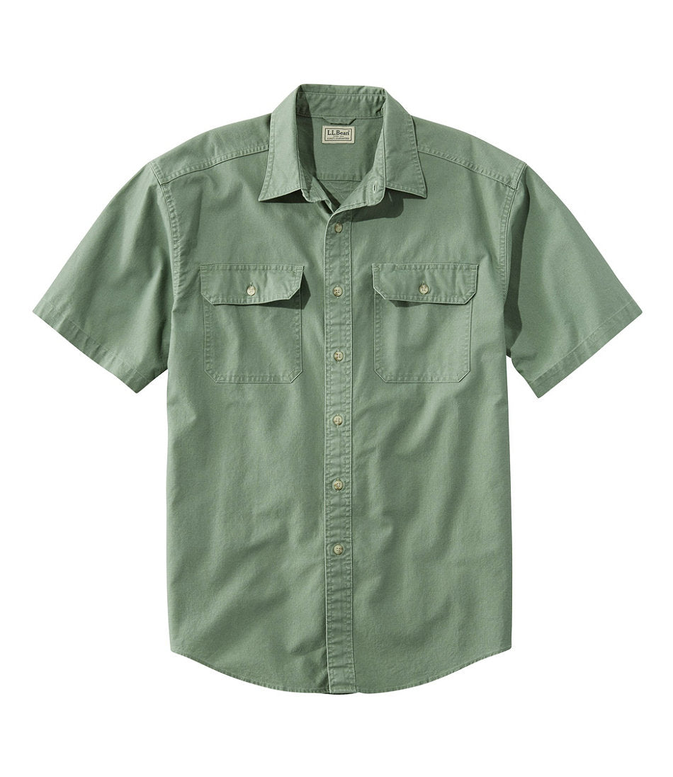 Traditional Fit Short-Sleeve Men's Sunwashed Canvas Shirt