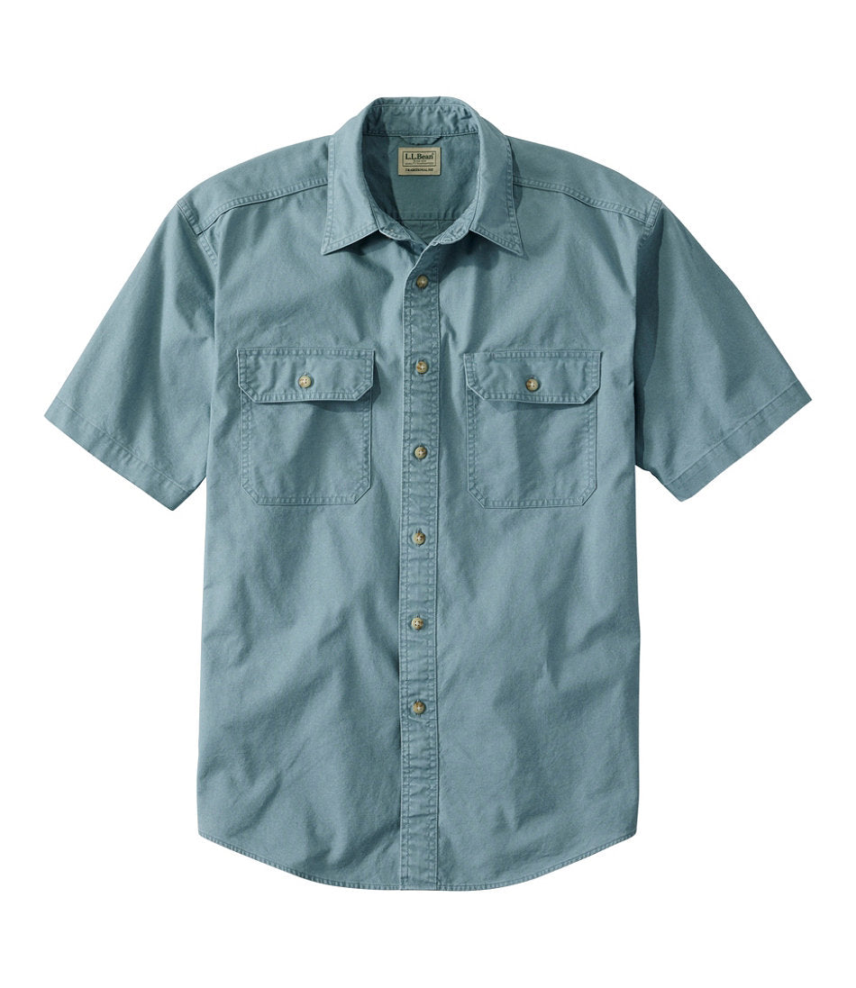 Traditional Fit Short-Sleeve Men's Sunwashed Canvas Shirt