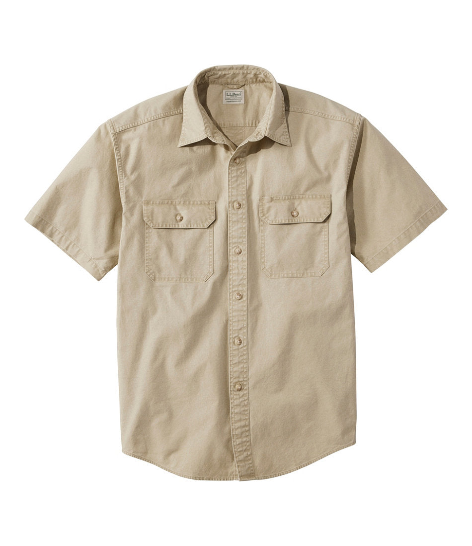 Traditional Fit Short-Sleeve Men's Sunwashed Canvas Shirt