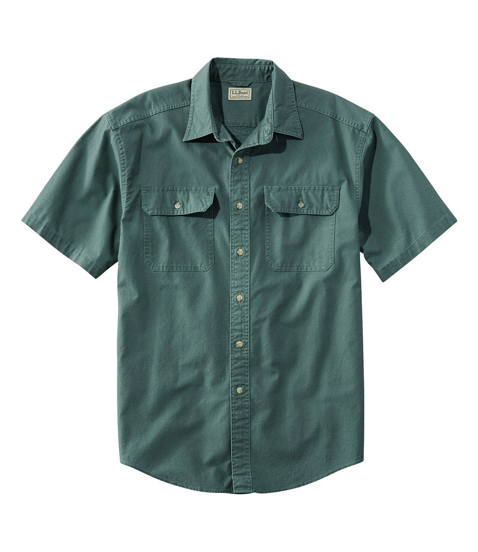 Traditional Fit Short-Sleeve Men's Sunwashed Canvas Shirt