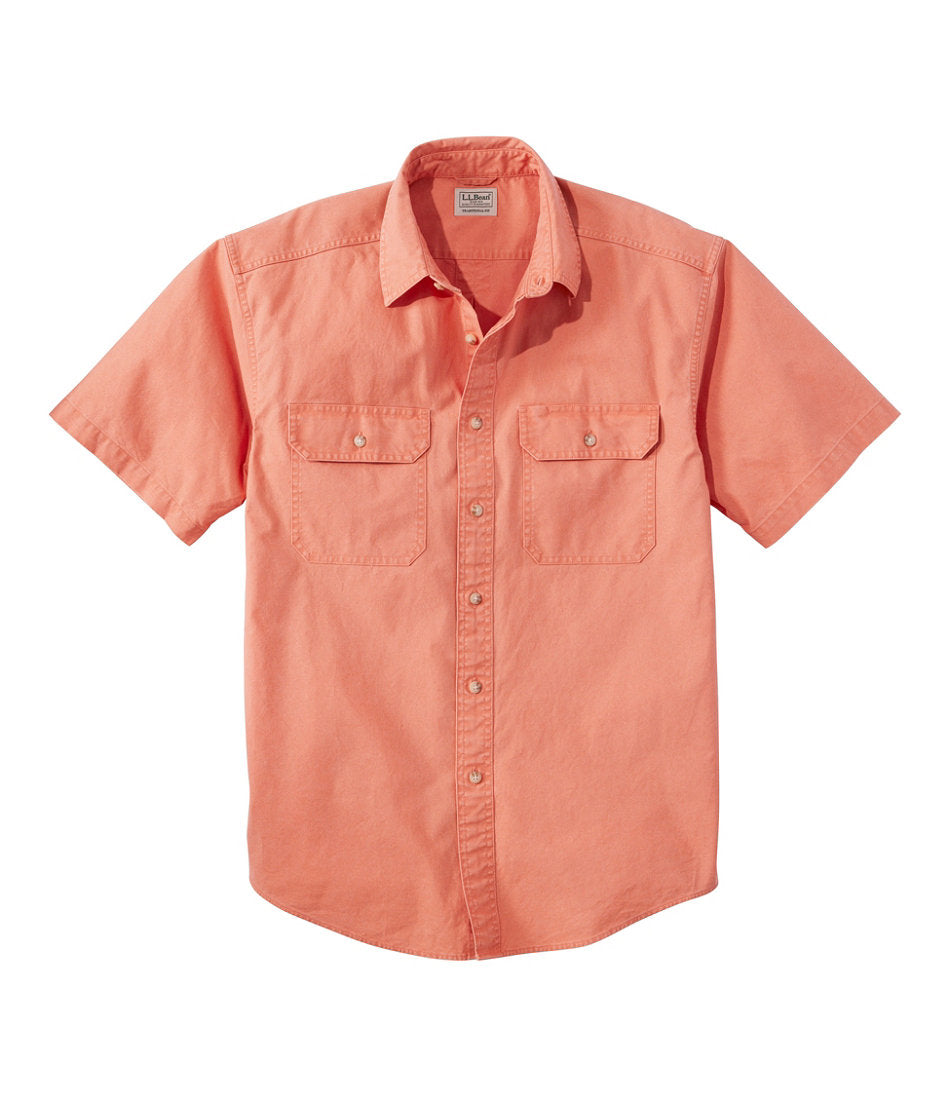 Traditional Fit Short-Sleeve Men's Sunwashed Canvas Shirt