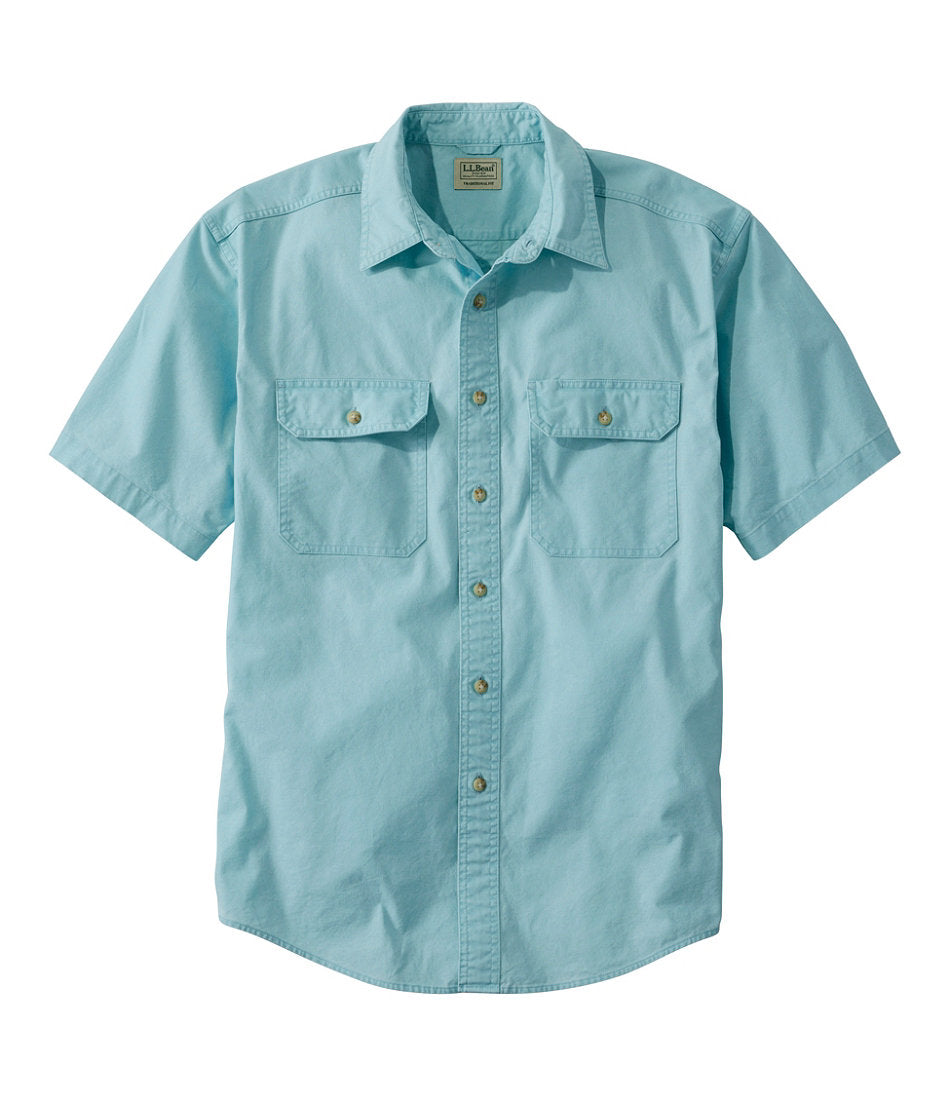 Traditional Fit Short-Sleeve Men's Sunwashed Canvas Shirt