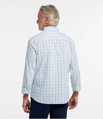 Long-Sleeve Men's Comfort Stretch Performance® Shirt Plaid Slightly Fitted Untucked Fit