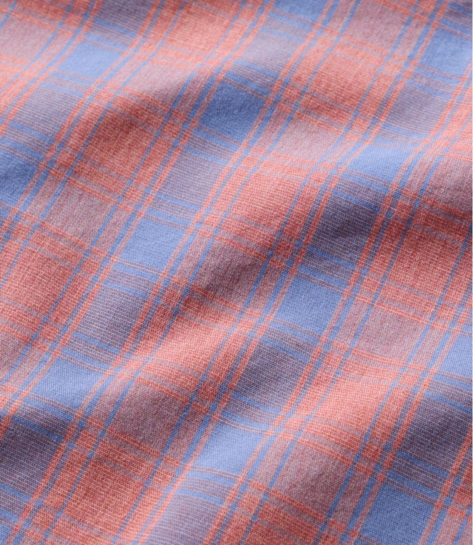 Long-Sleeve Men's Comfort Stretch Performance® Shirt Plaid Slightly Fitted Untucked Fit