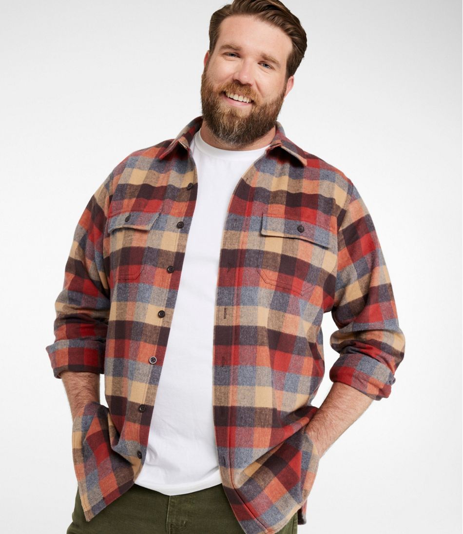 Plaid Men's Chamois Shirt Slightly Fitted