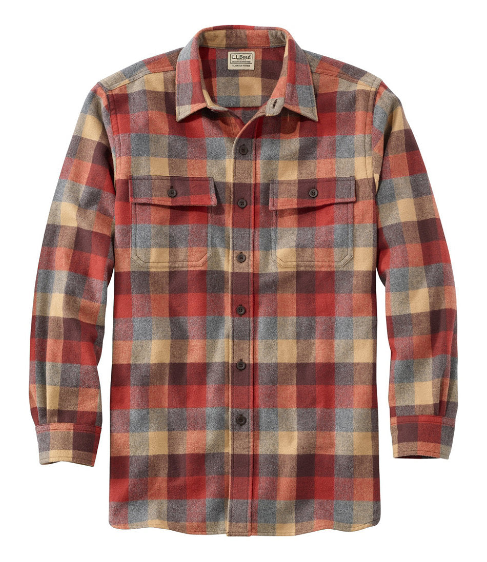 Plaid Men's Chamois Shirt Slightly Fitted