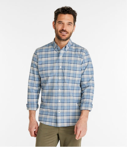 Men's Comfort Stretch® Oxford Shirt, Slightly Fitted Untucked Fit, Plaid