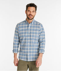 Plaid Men's Comfort Stretch® Oxford Shirt Slightly Fitted Untucked Fit