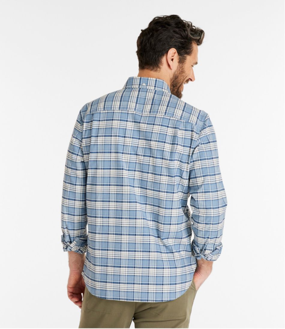 Plaid Men's Comfort Stretch® Oxford Shirt Slightly Fitted Untucked Fit