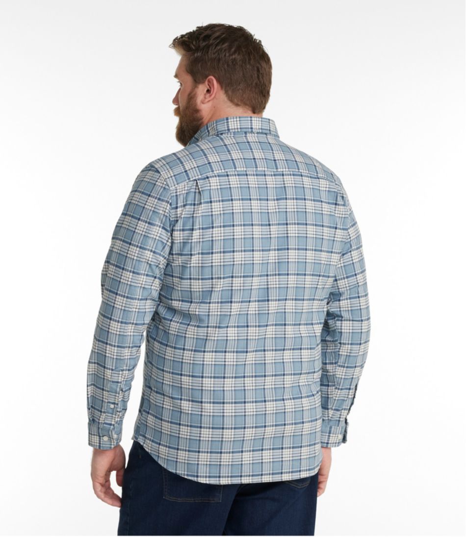 Plaid Men's Comfort Stretch® Oxford Shirt Slightly Fitted Untucked Fit