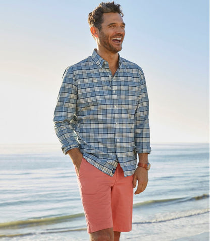 Men's Comfort Stretch® Oxford Shirt, Slightly Fitted Untucked Fit, Plaid
