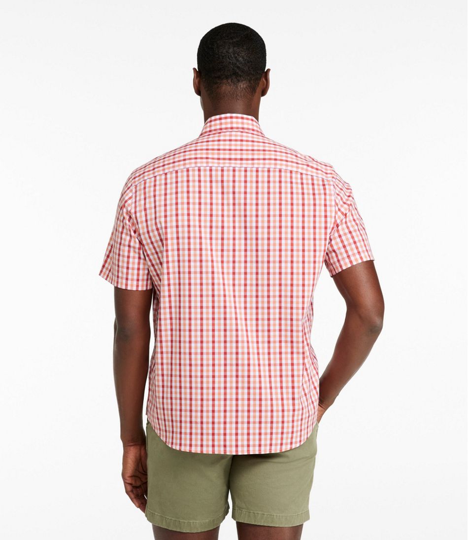 Short-Sleeve Men's Comfort Stretch Performance® Shirt Plaid Slightly Fitted Untucked Fit