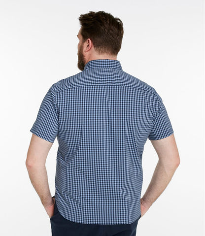 Men's Comfort Stretch Performance® Shirt, Short-Sleeve, Slightly Fitted Untucked Fit, Plaid