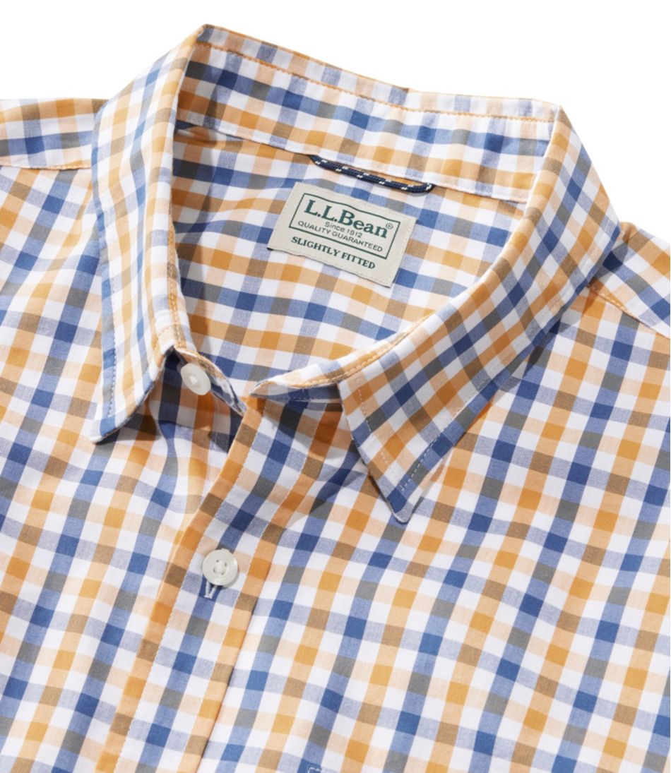 Short-Sleeve Men's Comfort Stretch Performance® Shirt Plaid Slightly Fitted Untucked Fit